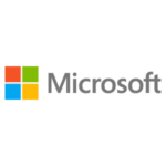 A black background with the word microsoft in grey and blue.