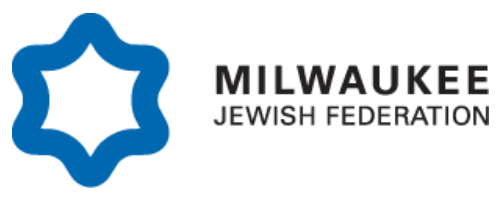 A black and blue logo for milwakee jewish festival.