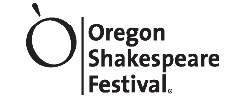 A black and white logo for the oregon shakespeare festival.