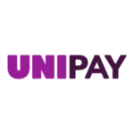 A purple and black logo for unipay