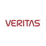 A red and black logo for veritas