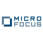 A black background with the word micro focus in blue.