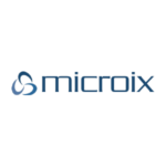 A blue logo with the word micropix on it.