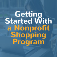 A person shopping online for a nonprofit.